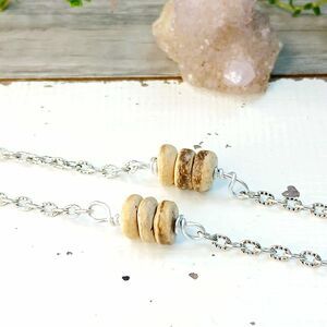 Dainty Wood Beaded Anklet Bracelet, Minimalist Jewelry, Summer 9"